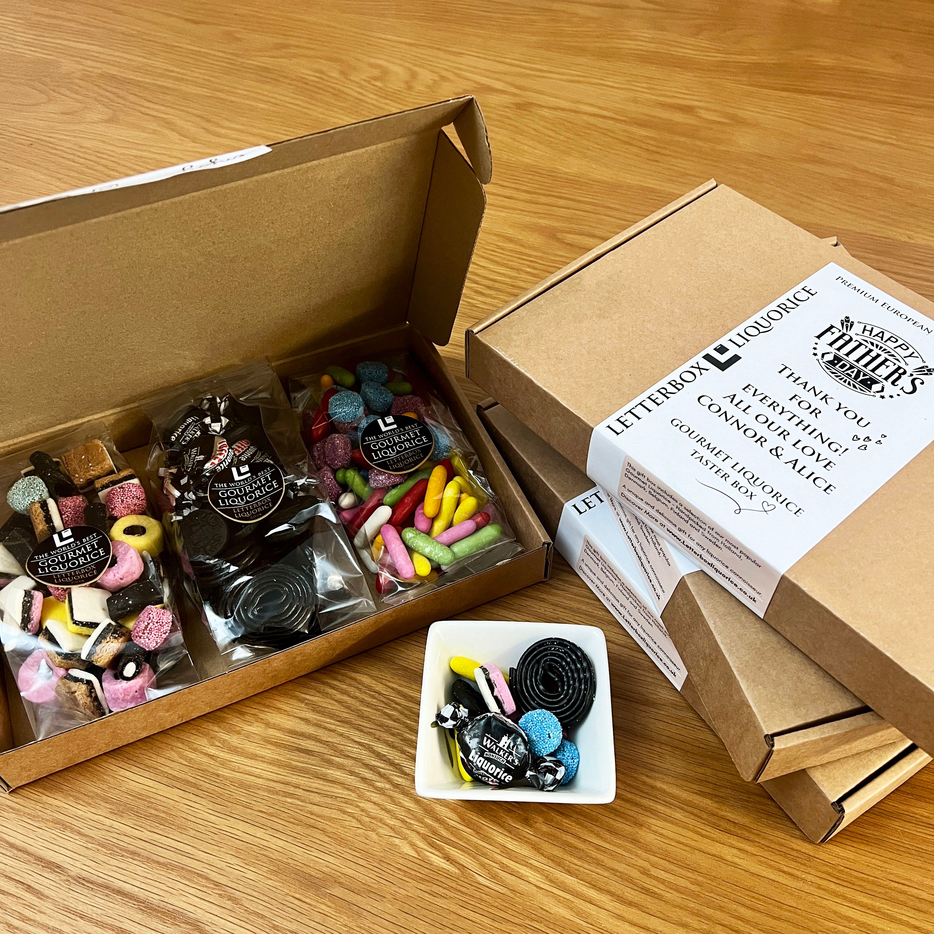 British Traditional Liquorice Gift Box With Personalised Label